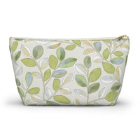Cherry Plum Leaves Accessory Pouch w T-bottom in Green